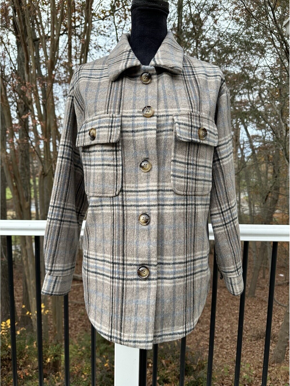 Heartloom Plaid Warm Collared Jacket Size XS Pockets Long Sleeve Womens